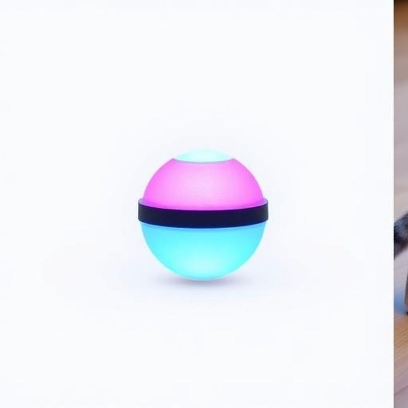 Interactive Smart Rolling Ball Cat Toy with LED - Detail view