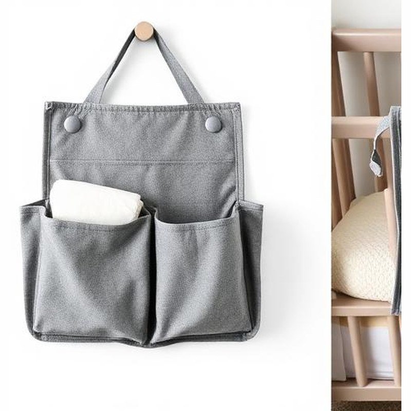 Multi-Compartment Hanging Diaper Caddy Organizer - Detail view