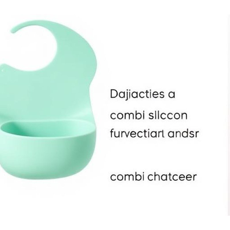 Soft Silicone Non-Spill Baby Feeding Bibs with Catcher - Detail view