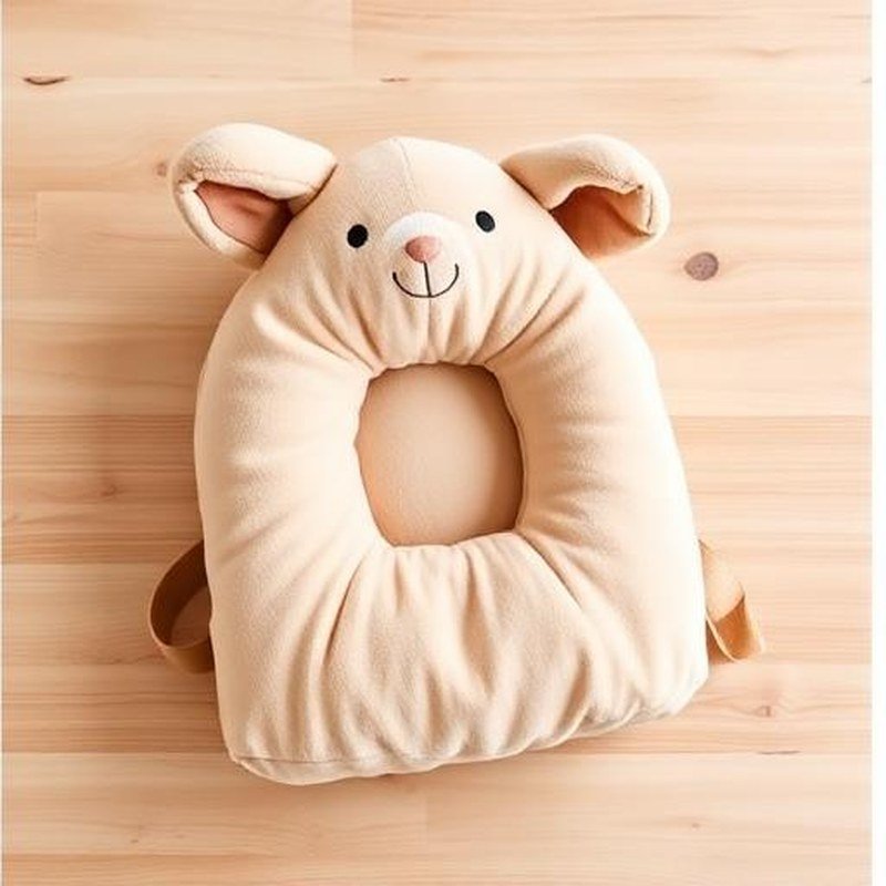 Soft Plush Head Safety Protection Backpack Pillow - Detail view